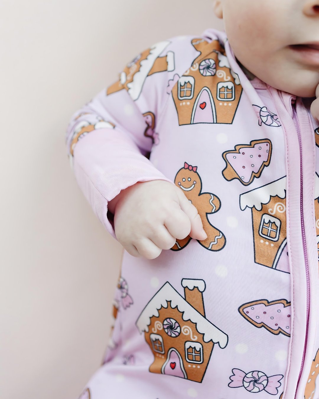 Bamboo Zip Romper | Gingerbread Cookies - Mack & Harvie