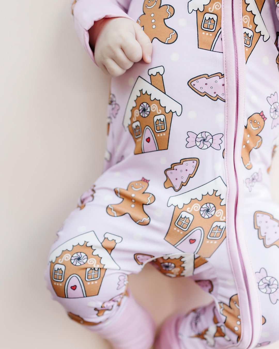 Bamboo Zip Romper | Gingerbread Cookies - Mack & Harvie