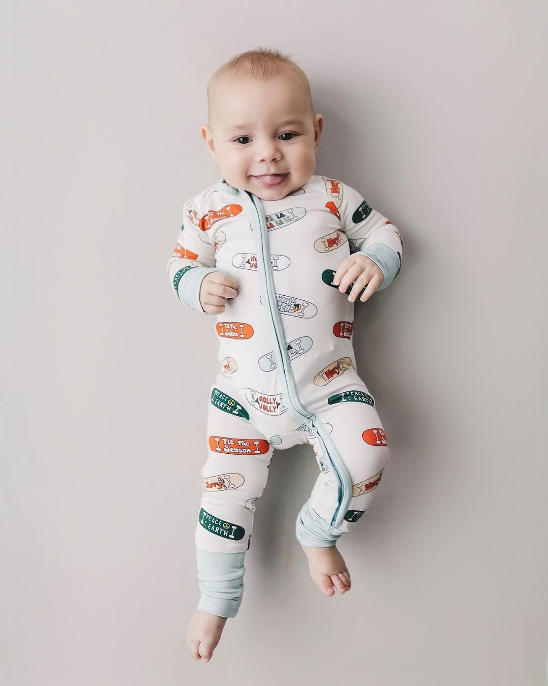 Bamboo Zip Romper | Jolly Skateboard - Mack & Harvie