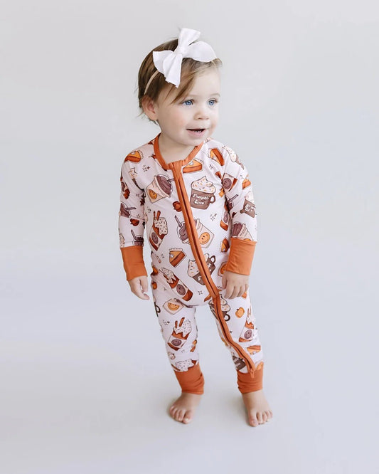 Bamboo Zip Romper | Pumpkin Spice - Mack & Harvie