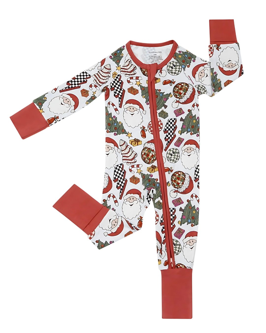 Bamboo Zip Romper | Retro Christmas - Mack & Harvie