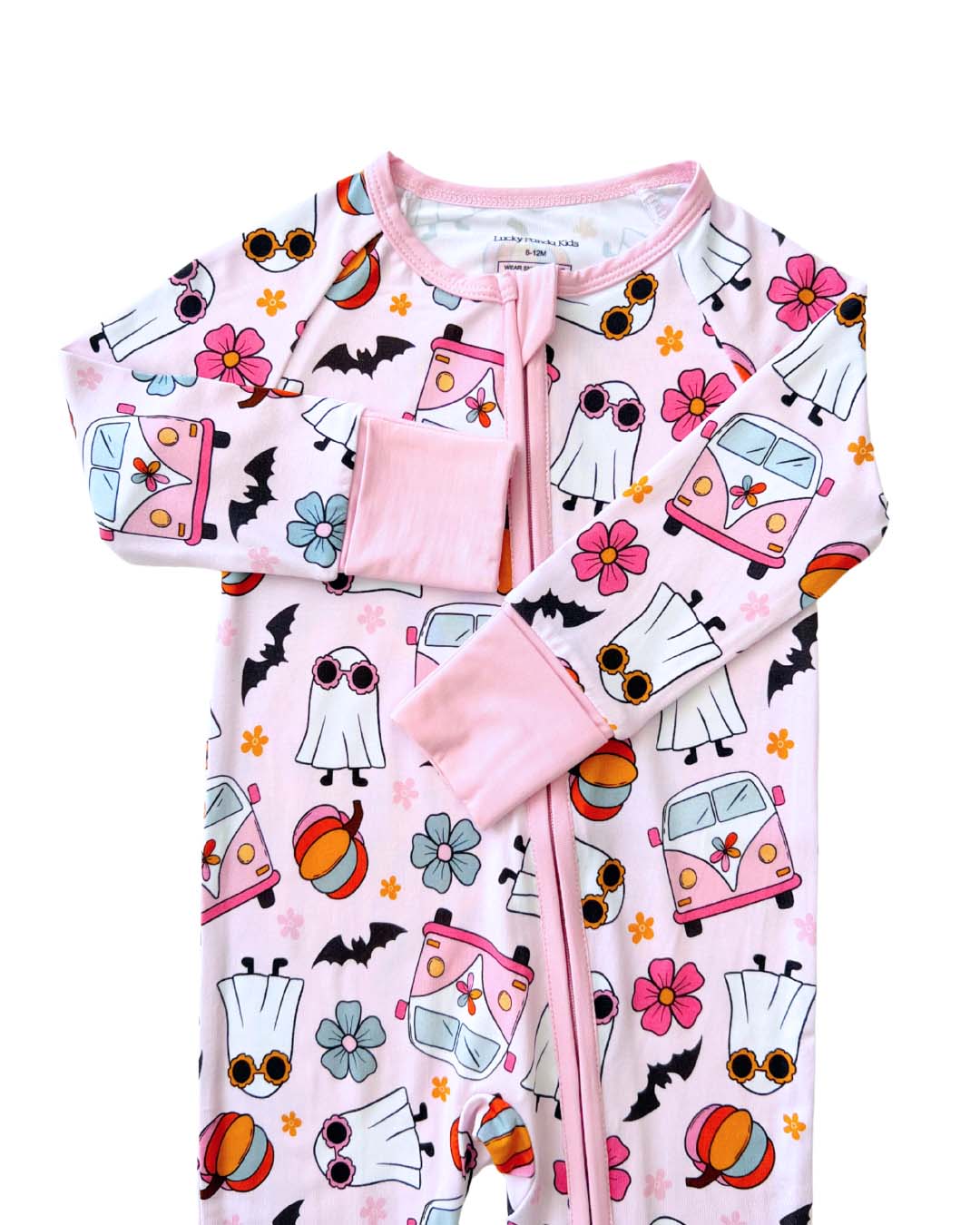 Bamboo Zip Romper | Retro Ghost - Mack & Harvie