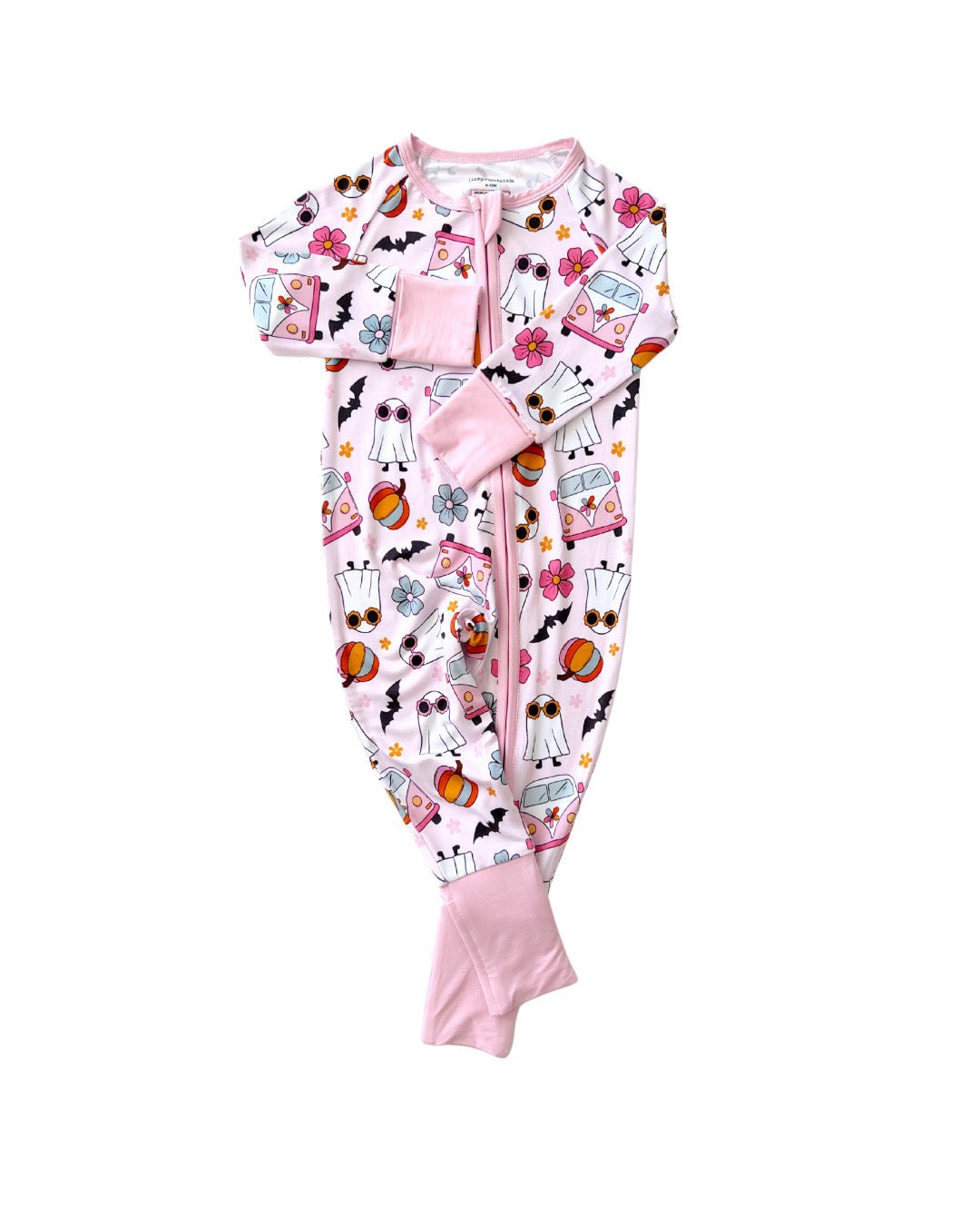 Bamboo Zip Romper | Retro Ghost - Mack & Harvie