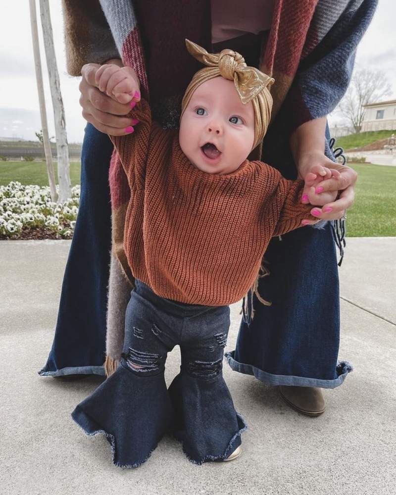 Barbie Pleated Denim Bell Bottoms - Dark Denim - Mack & Harvie