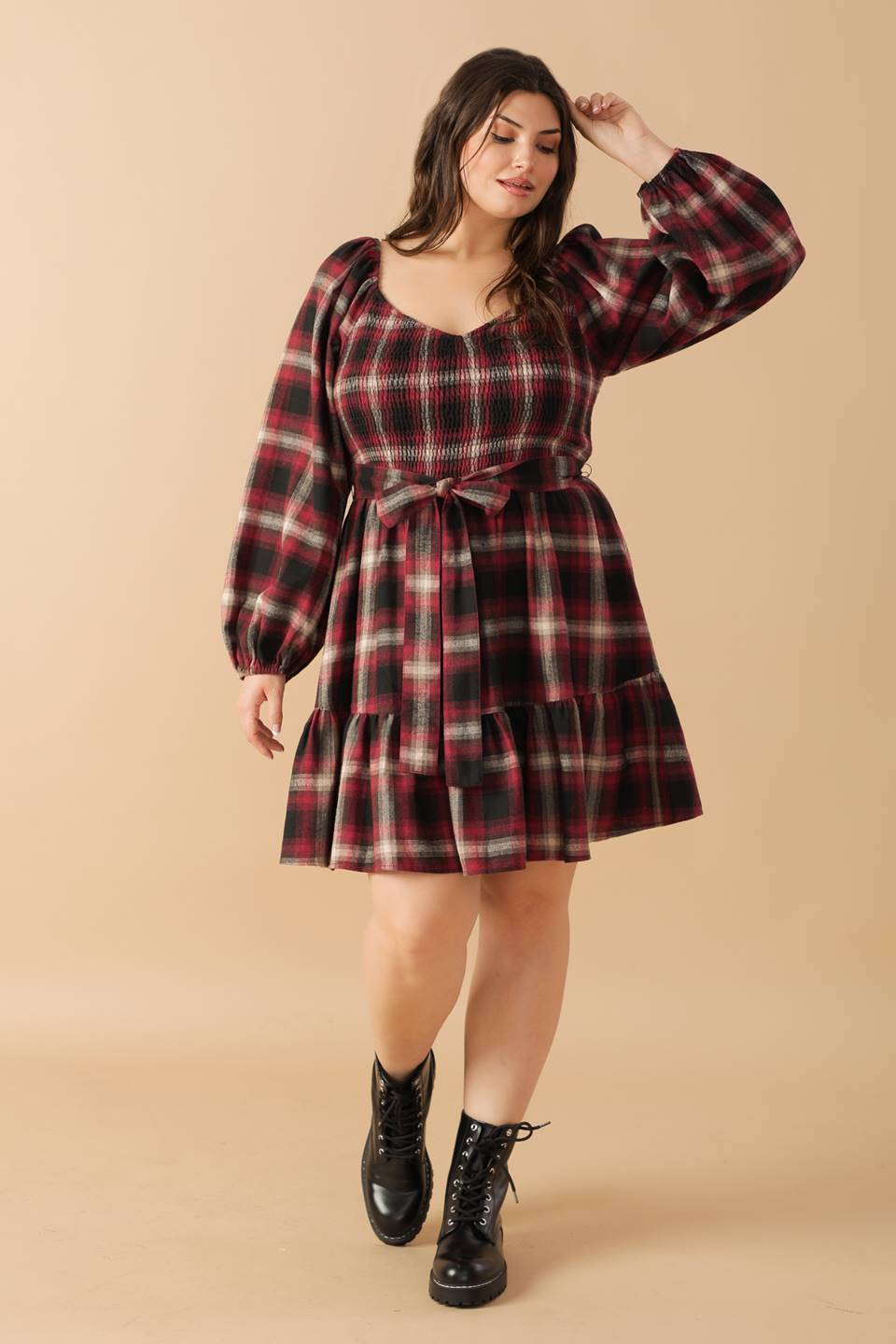 BE WITH YOU WOVEN PLAID MINI DRESS - Mack & Harvie