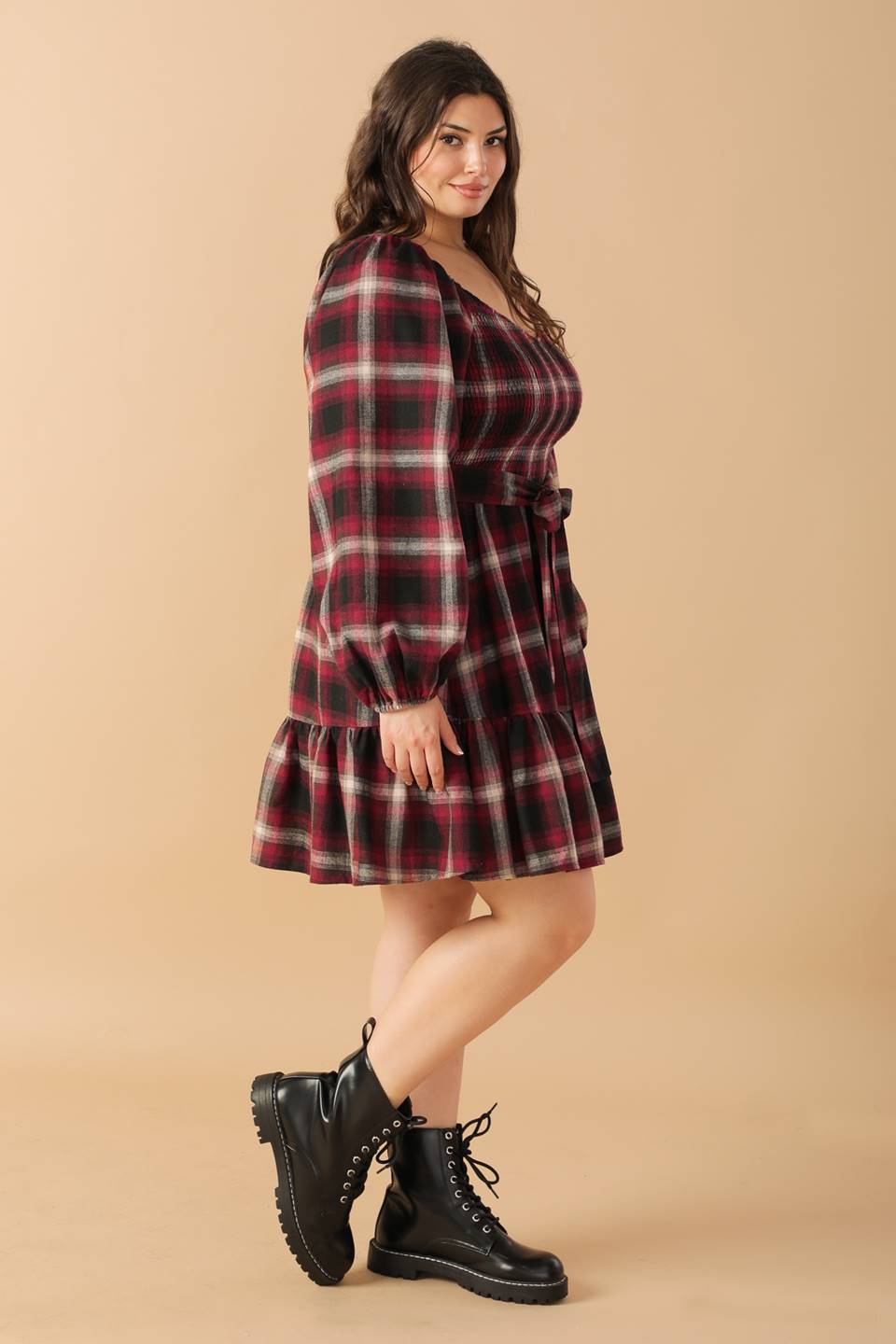 BE WITH YOU WOVEN PLAID MINI DRESS - Mack & Harvie