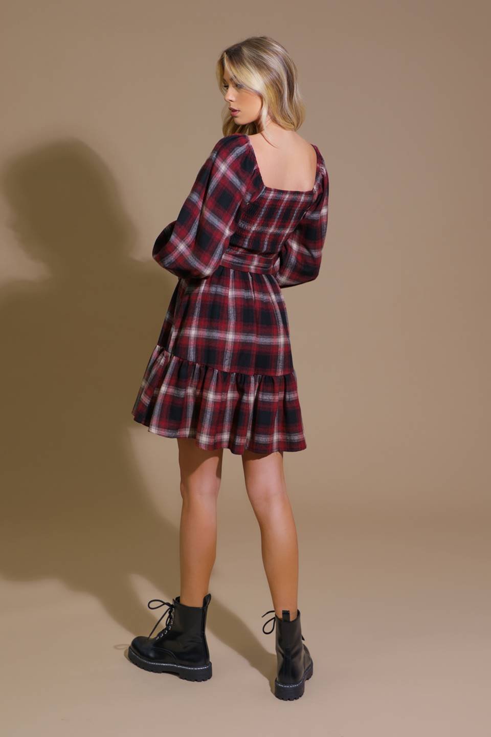 BE WITH YOU WOVEN PLAID MINI DRESS - Mack & Harvie