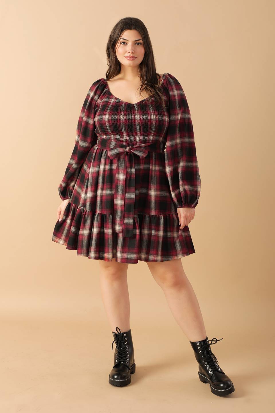 BE WITH YOU WOVEN PLAID MINI DRESS - Mack & Harvie