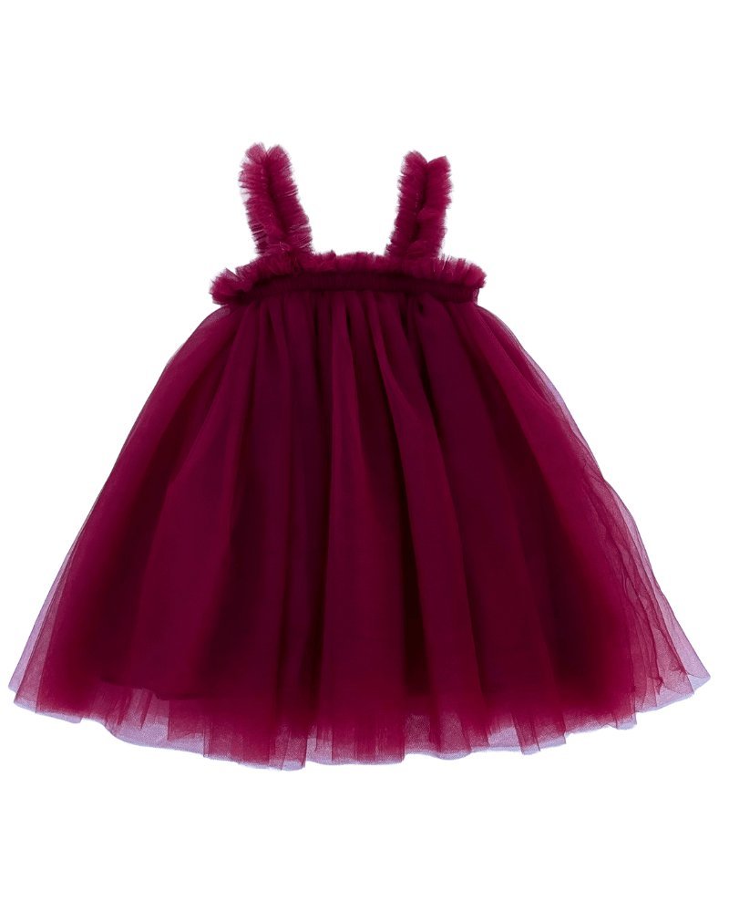 Bella Tulle Shift Dress - Cranberry - Mack & Harvie