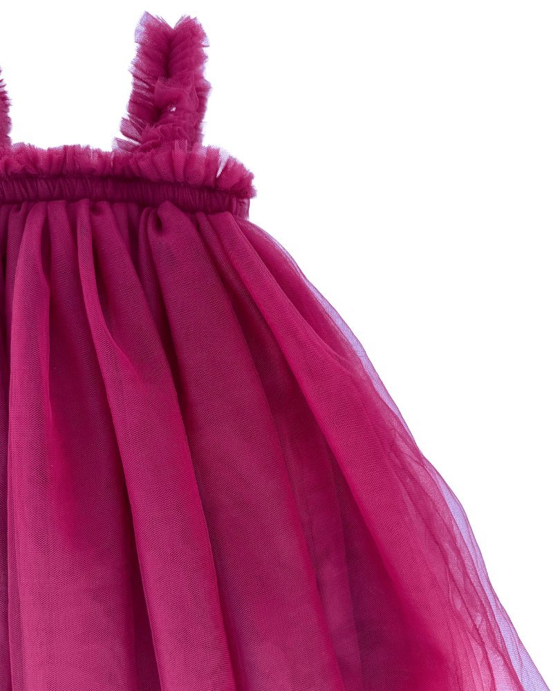 Bella Tulle Shift Dress - Cranberry - Mack & Harvie