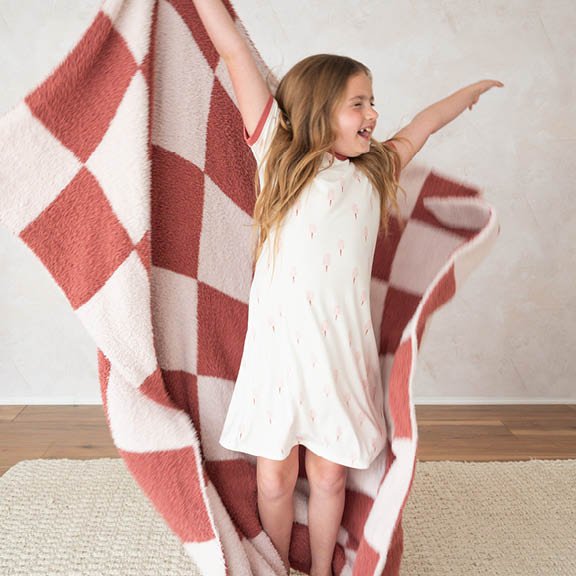 Berry Check | XL Plush Blanket - Mack & Harvie