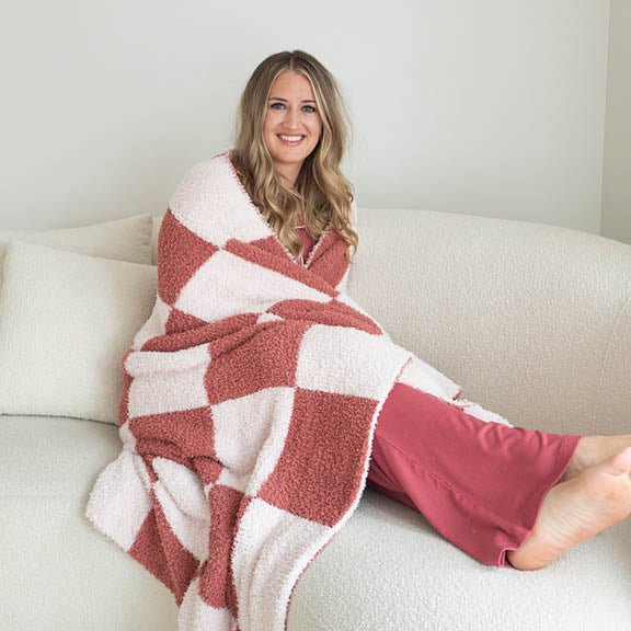 Berry Check | XL Plush Blanket - Mack & Harvie