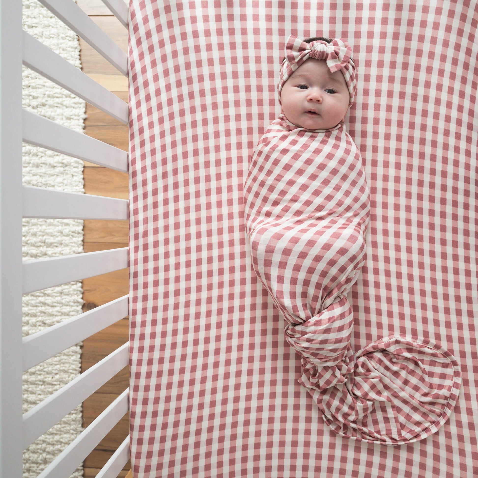 Berry Gingham | Bamboo Swaddle - Mack & Harvie