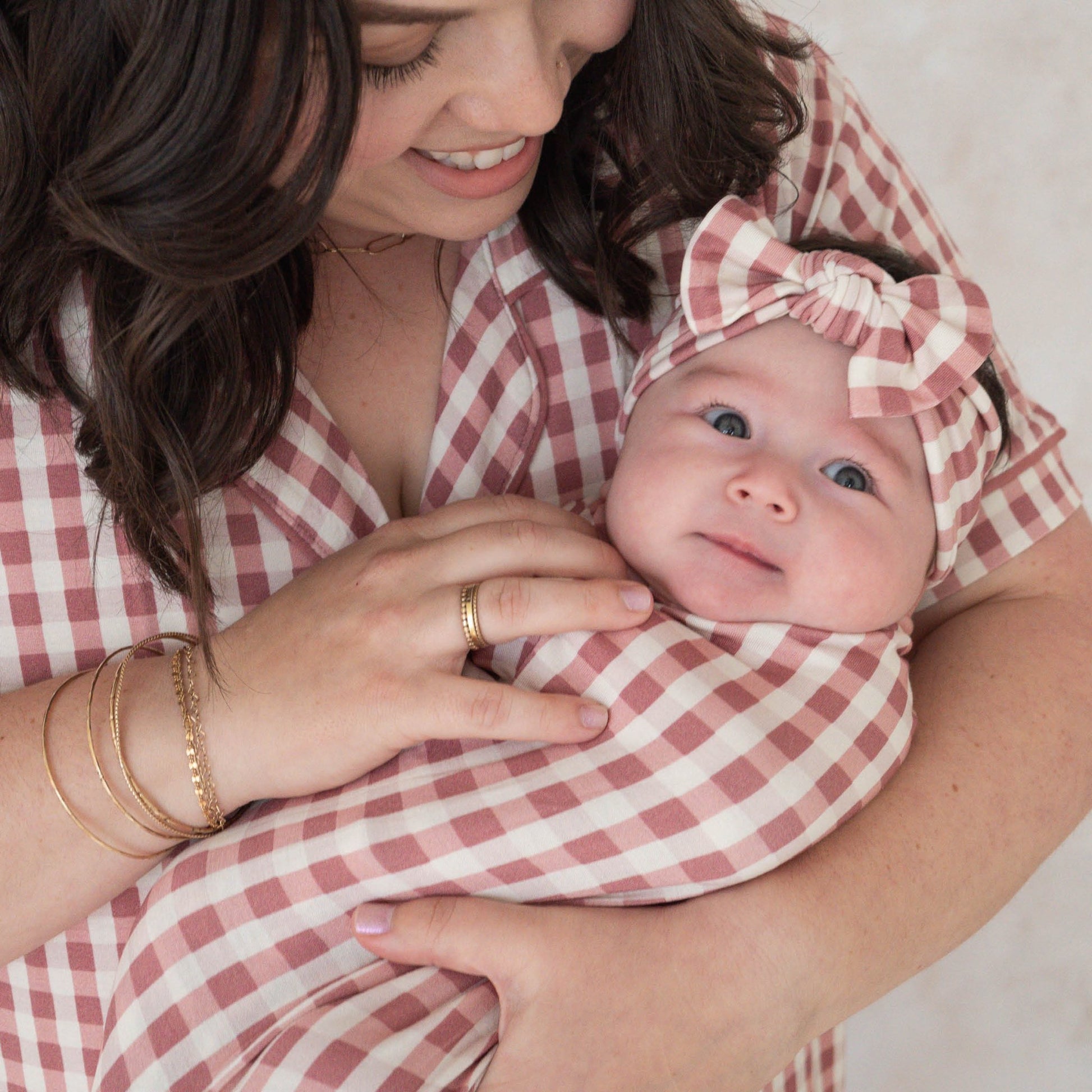 Berry Gingham | Bamboo Swaddle - Mack & Harvie