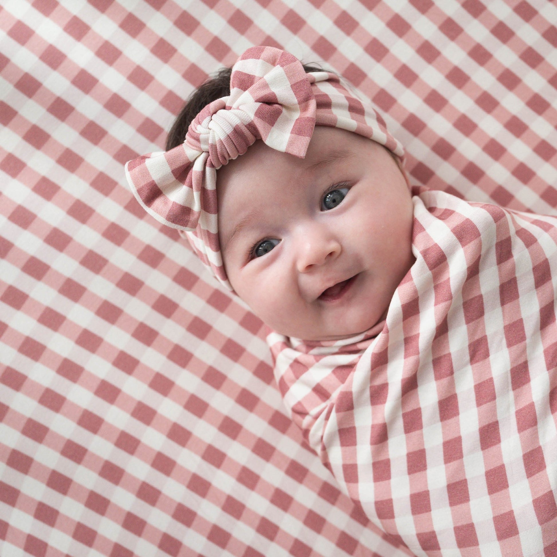 Berry Gingham | Bamboo Swaddle - Mack & Harvie