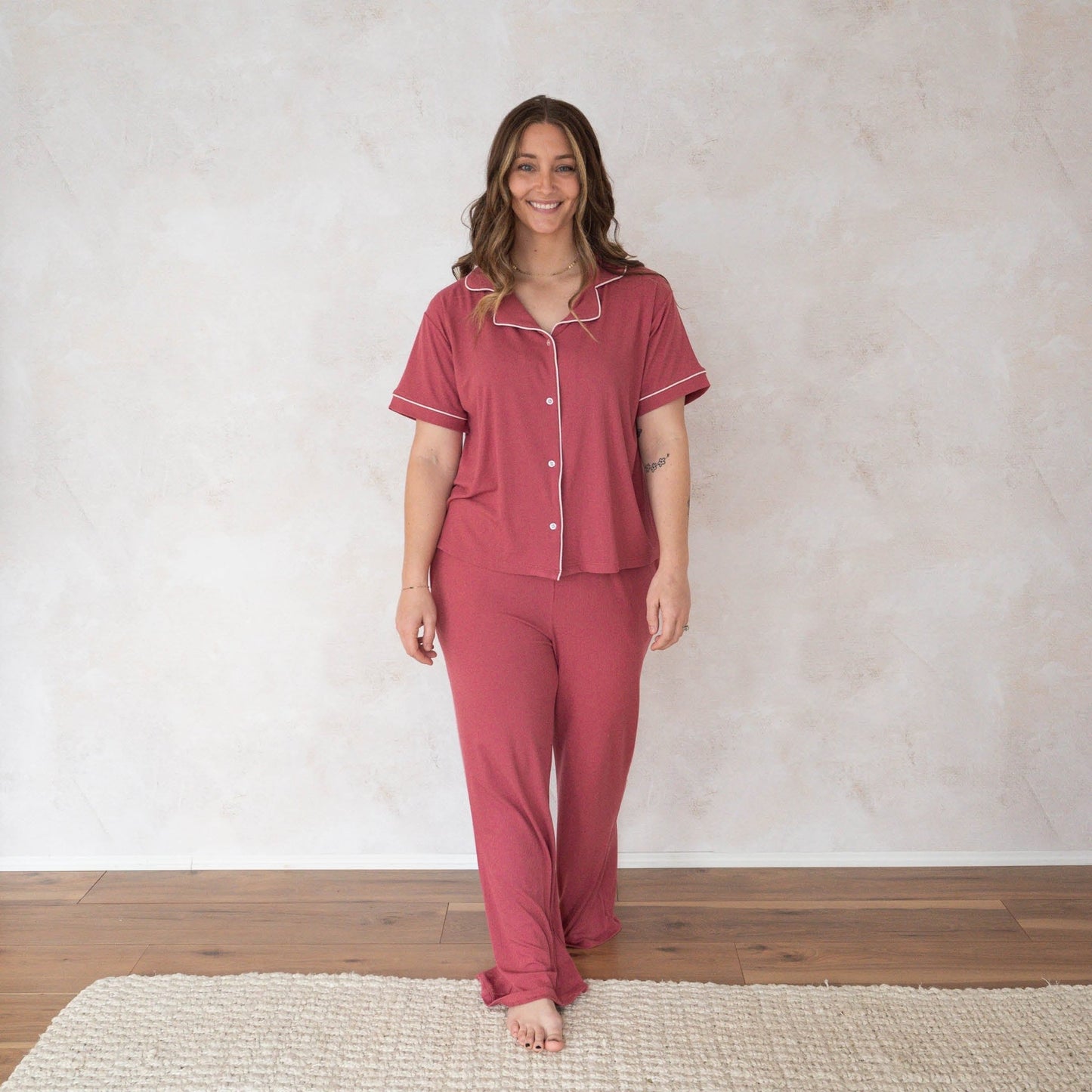 Berry Ribbed | Women's Flare Set - Mack & Harvie