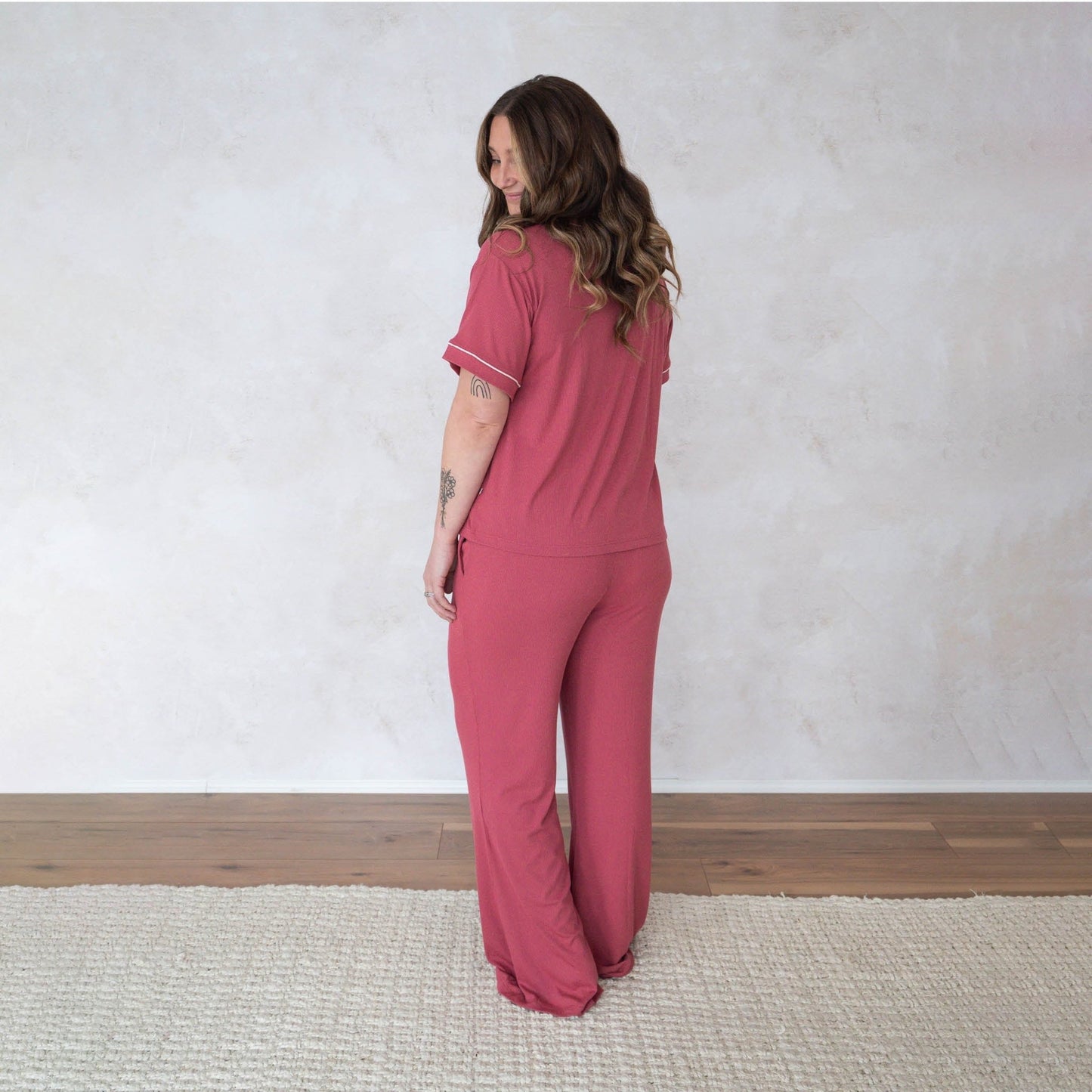 Berry Ribbed | Women's Flare Set - Mack & Harvie