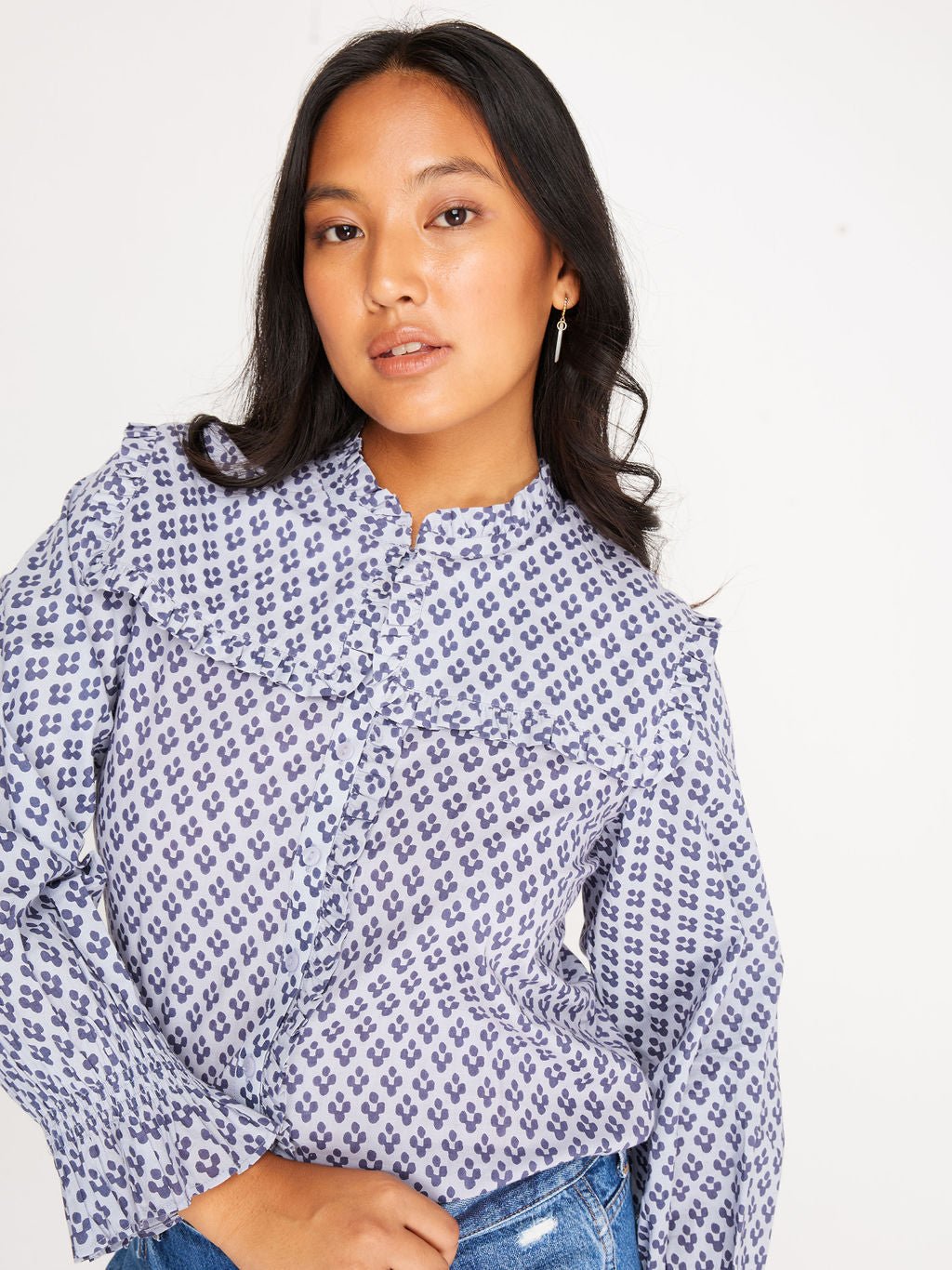 Beth Blouse Blue Diamond - Mack & Harvie