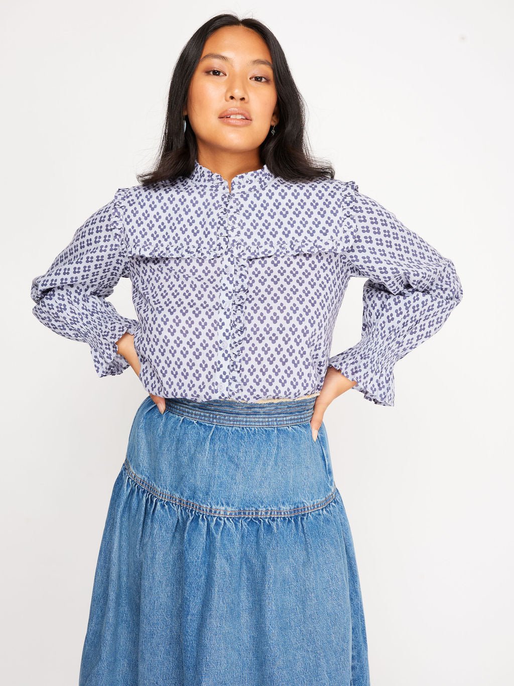 Beth Blouse Blue Diamond - Mack & Harvie