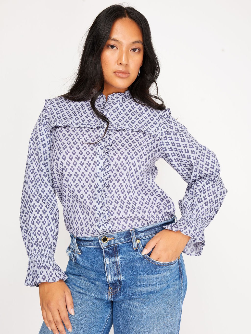 Beth Blouse Blue Diamond - Mack & Harvie