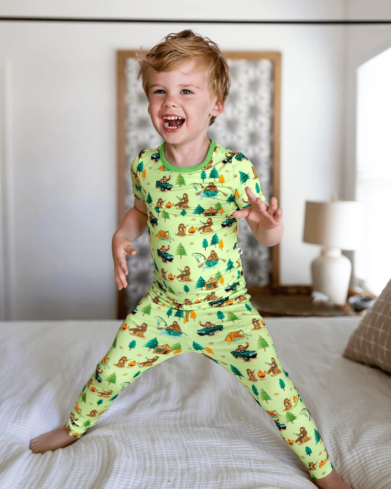 Bigfoot Camping Expedition Short Sleeve Pajama Set (18M - 12Y) - Mack & Harvie