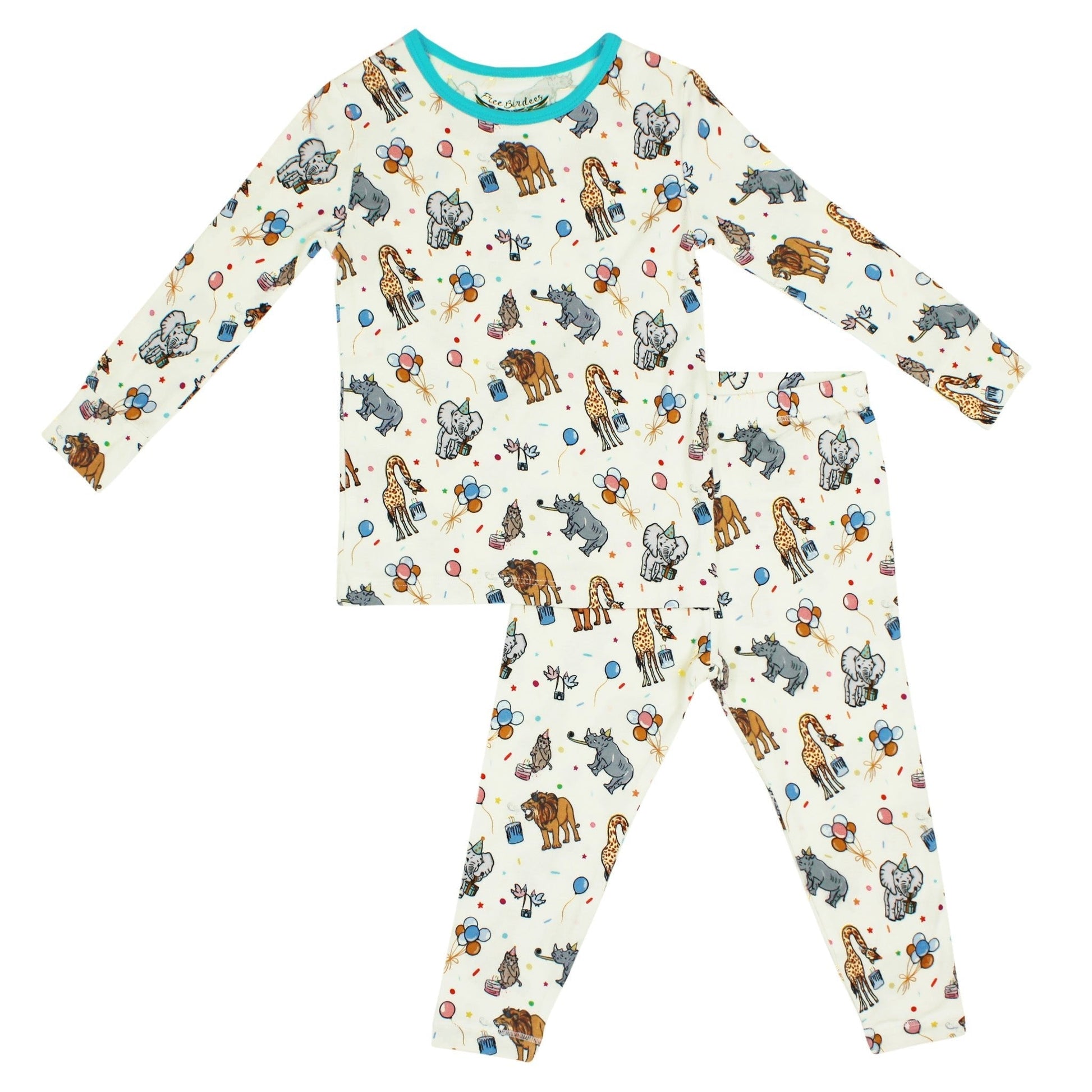 Birthday Party Animals Take the Cake Long Sleeve Pajama Set (12M - 12Y) - Mack & Harvie