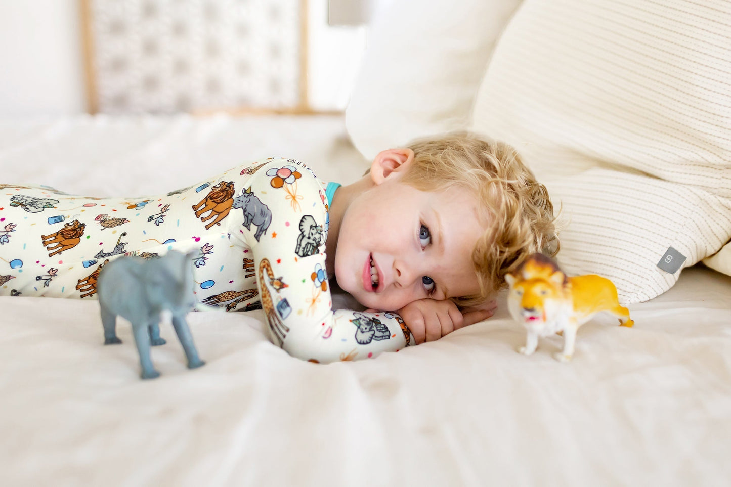 Birthday Party Animals Take the Cake Long Sleeve Pajama Set (12M - 12Y) - Mack & Harvie