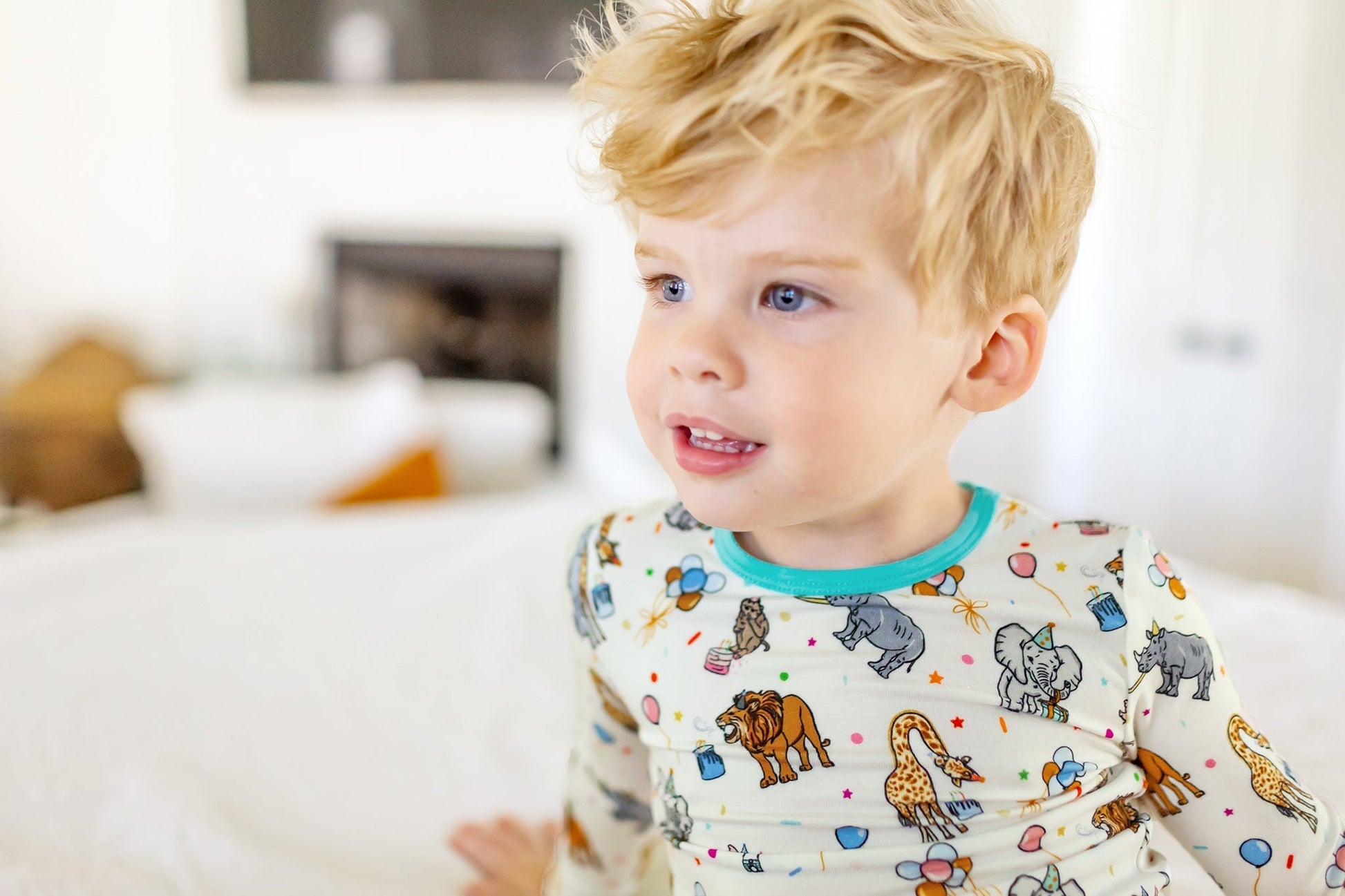 Birthday Party Animals Take the Cake Long Sleeve Pajama Set (12M - 12Y) - Mack & Harvie