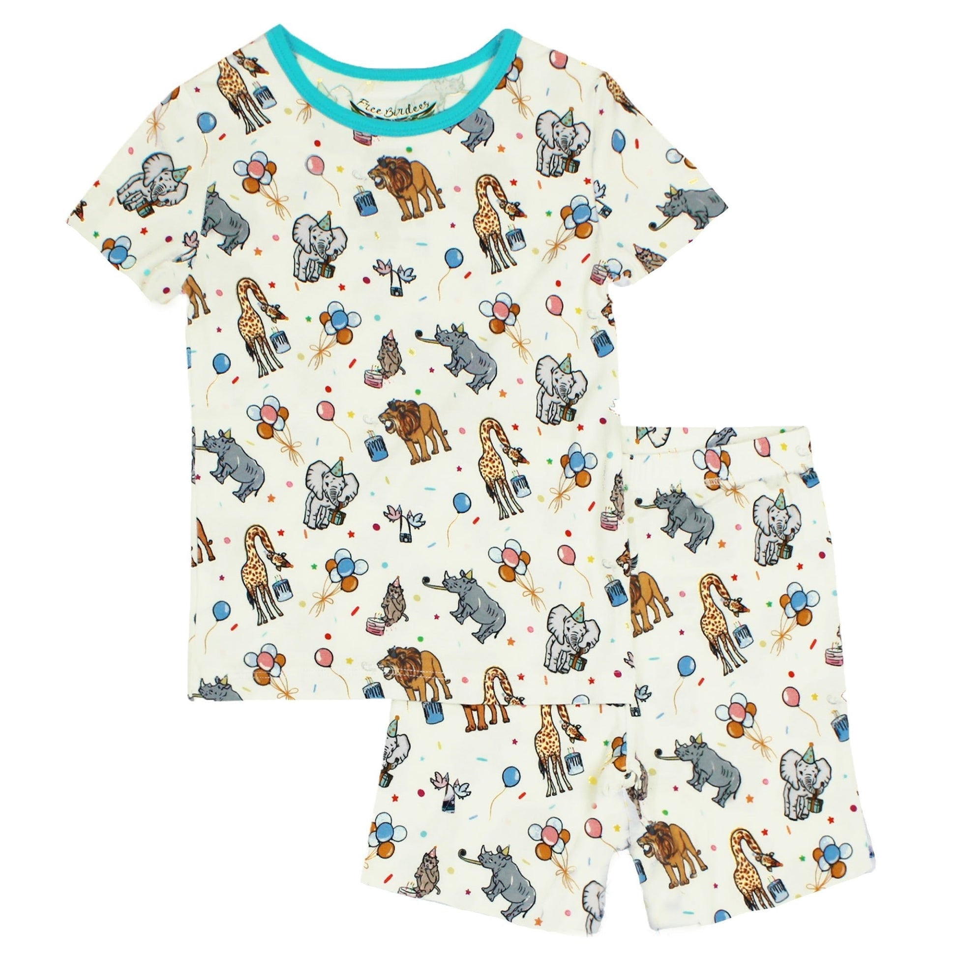 Birthday Party Animals Take the Cake Short Sleeve and Shorts Pajama Set (12M - 12Y) - Mack & Harvie