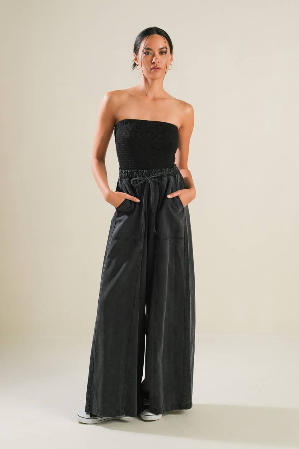 BLACK TEA WITH YOU MIX MEDIA JUMPSUIT - Mack & Harvie