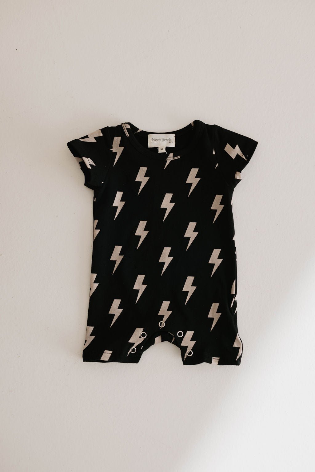 Black & White Lightning Bolt | T - Shirt Romper - Mack & Harvie