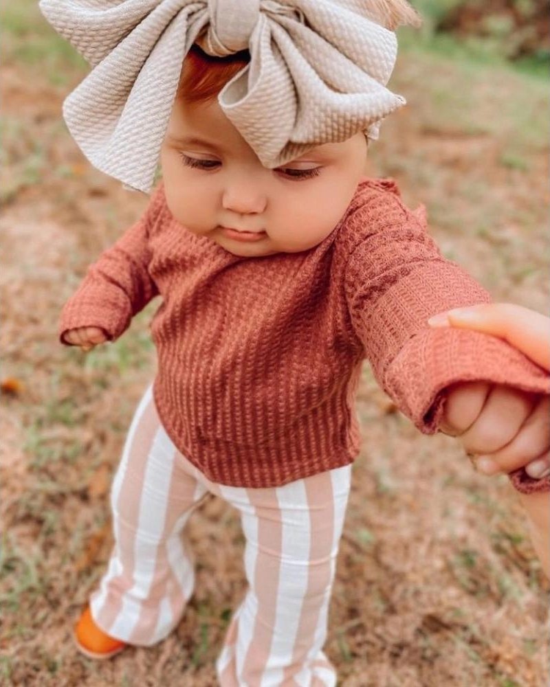 Blakely Boho Bell Bottoms - Peaches 'n Cream Stripes - Mack & Harvie