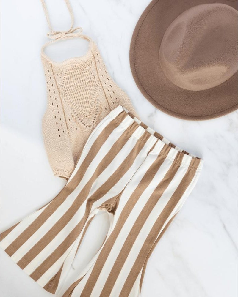 Blakely Boho Bell Bottoms - Tan Stripes - Mack & Harvie