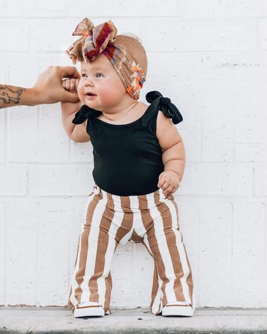 Blakely Boho Bell Bottoms - Tan Stripes - Mack & Harvie