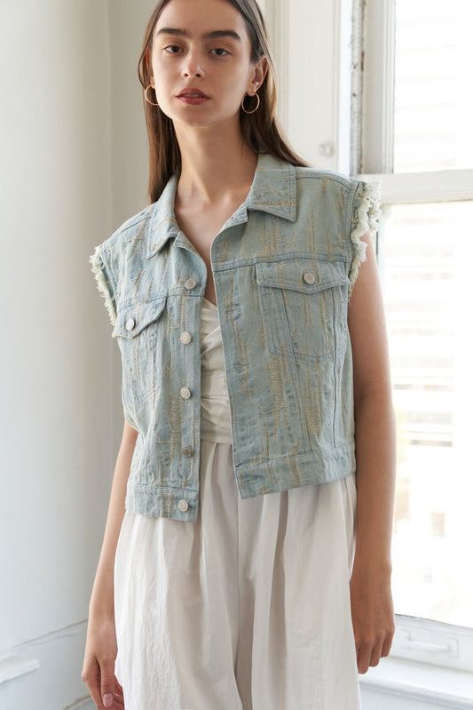 BLESSED LIFT DENIM VEST - Mack & Harvie