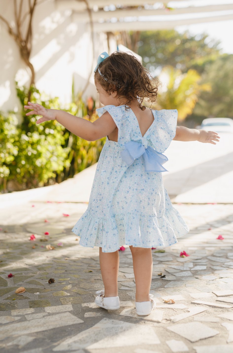 Blue Floral Smocked Dress - Mack & Harvie