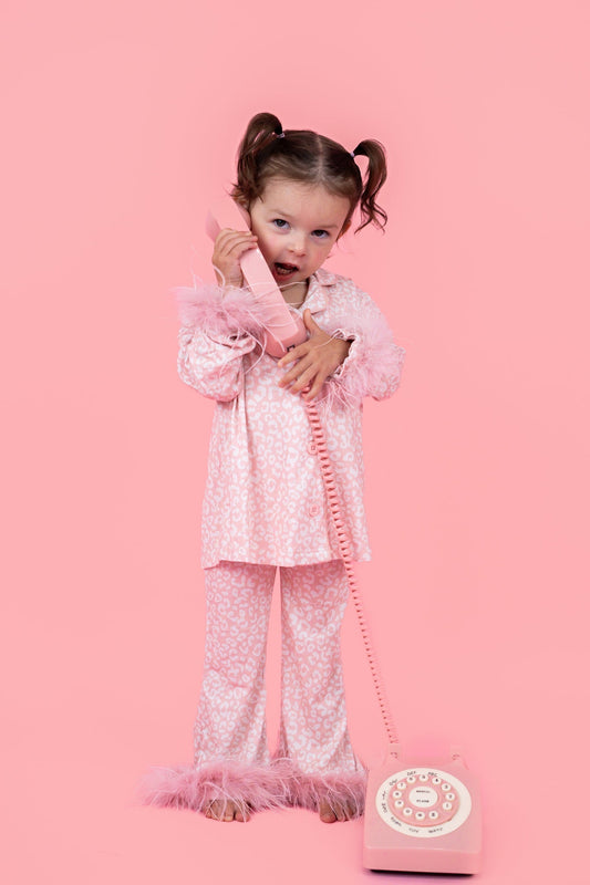 BLUSHING LEOPARD GIRL’S FLARE FEATHERED DREAM SET - Mack & Harvie