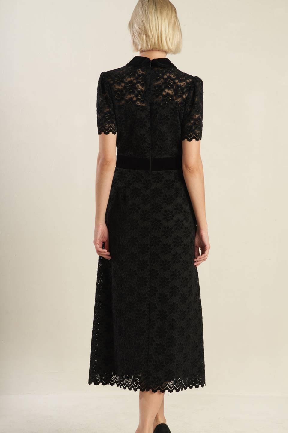 BOLD SYMPHONY WOVEN LACE MIDI DRESS - Mack & Harvie