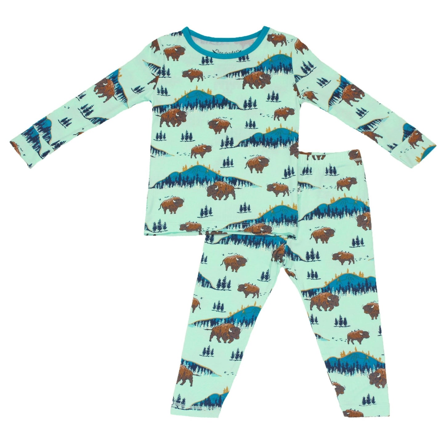 Born to be Wild Bisons Long Sleeve Pajama Set (6M - 12Y) - Mack & Harvie