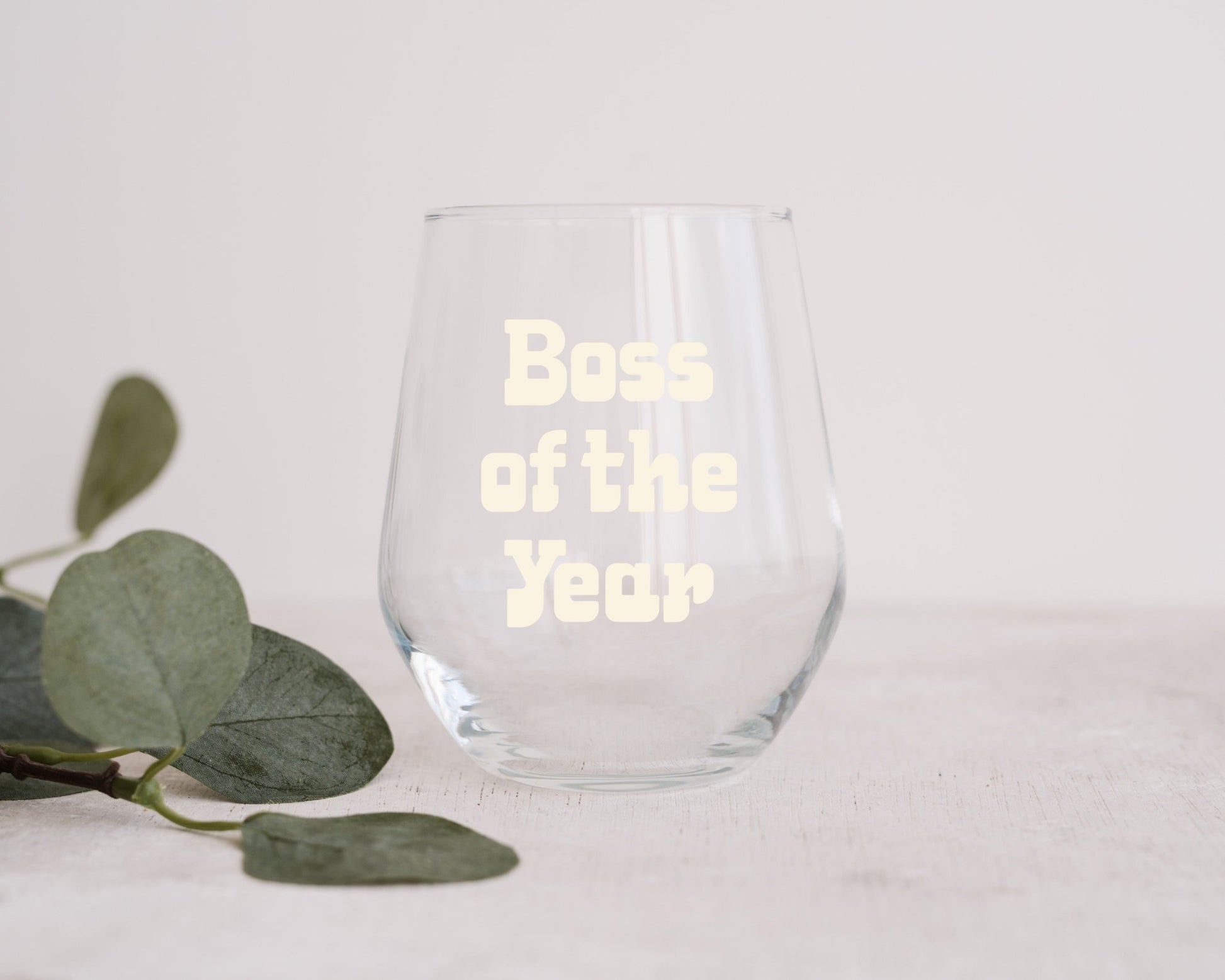 Boss of the Year Wine Glass - Mack & Harvie