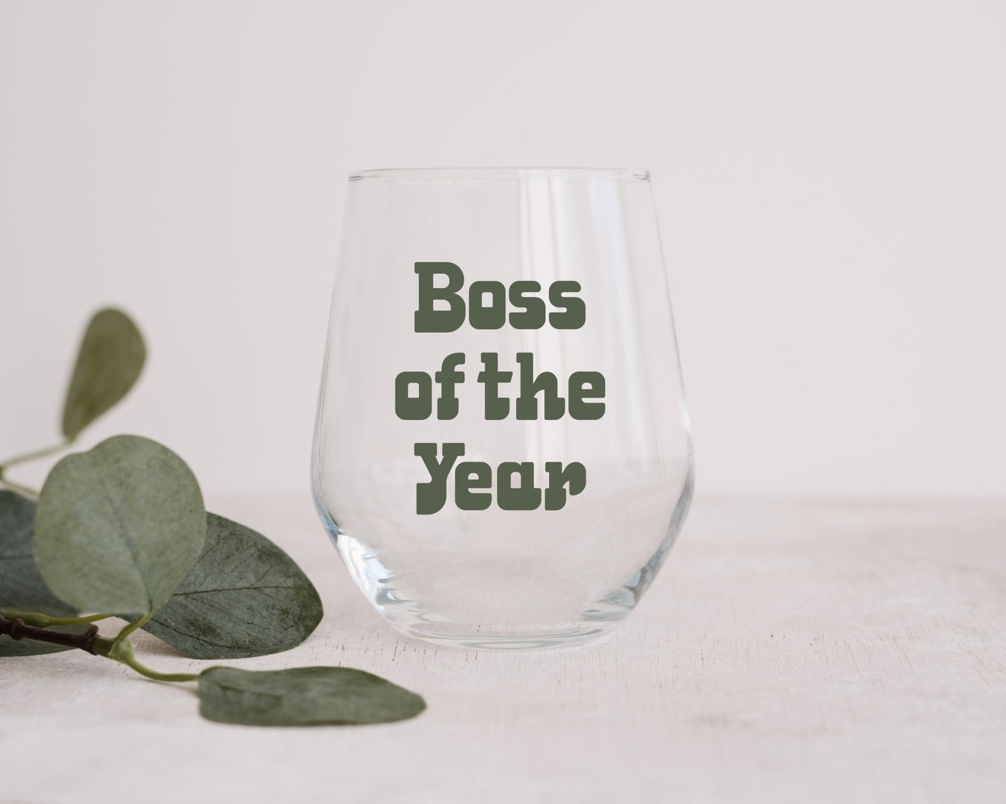 Boss of the Year Wine Glass - Mack & Harvie