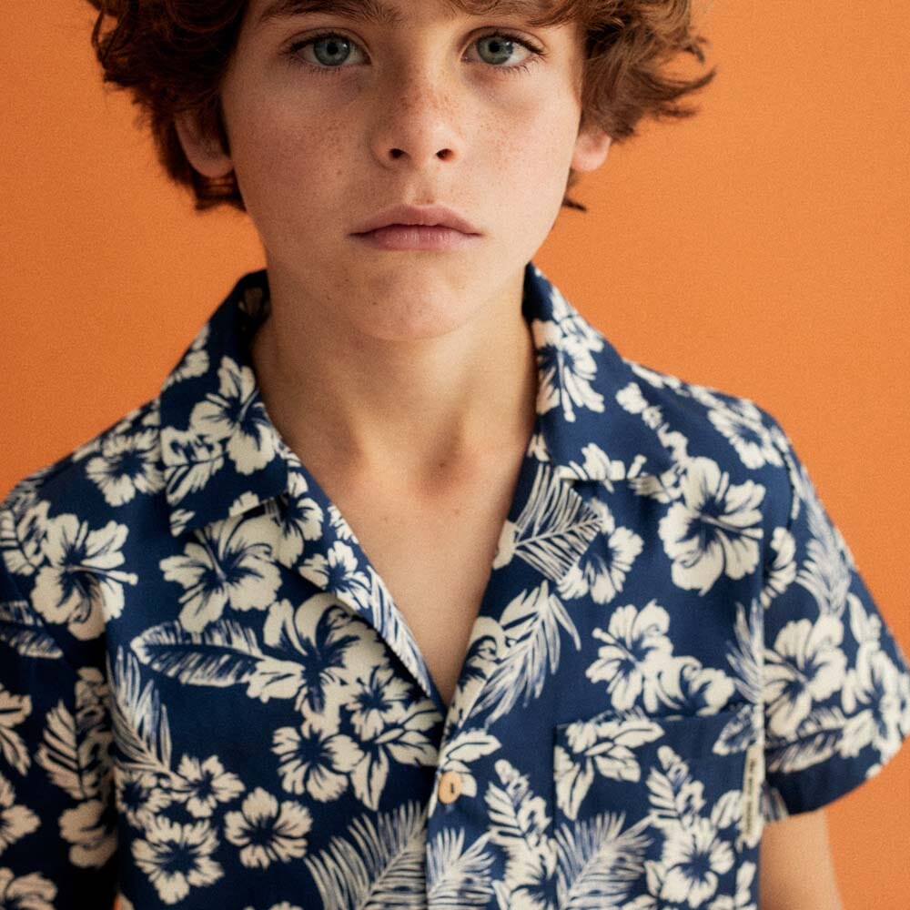 Boy Hibiscus Shirt - Hibiscus Print - FINAL SALE - Mack & Harvie