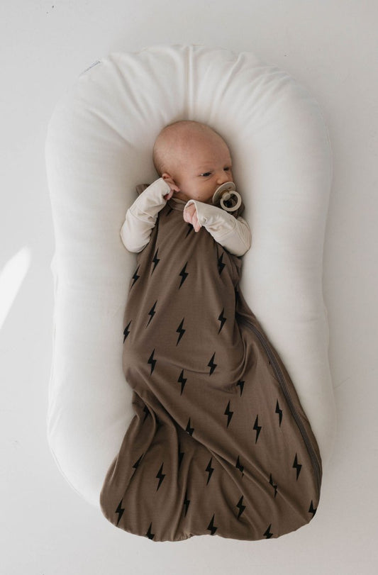 Brown & Black Lightning Bolt | Bamboo Sleep Sack - Mack & Harvie