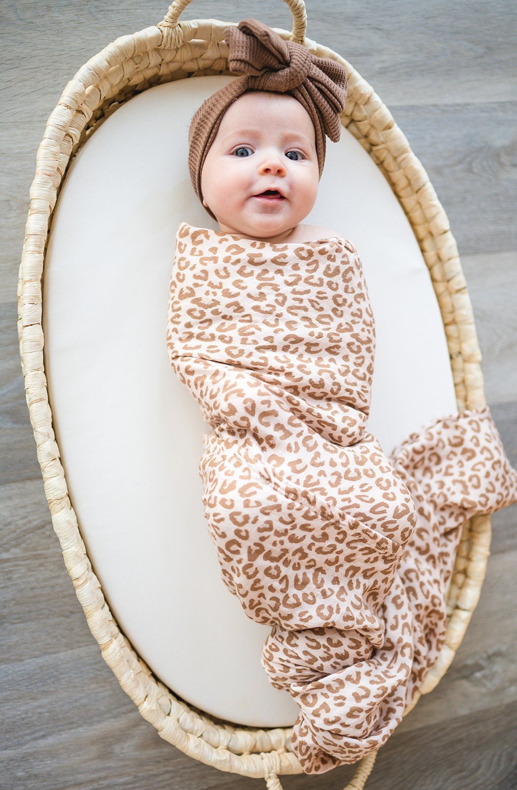 Brown Leopard Swaddle Blanket - Mack & Harvie