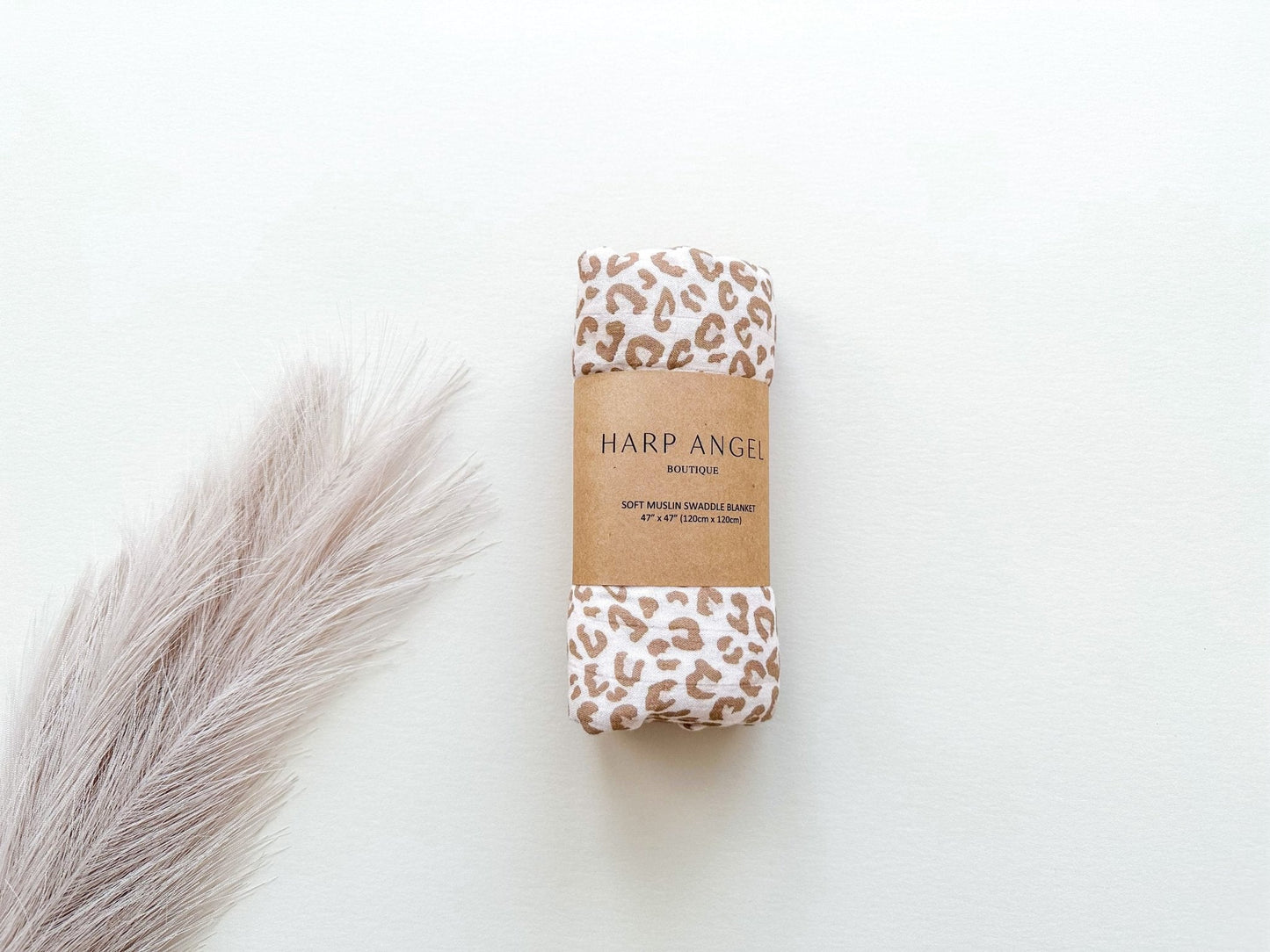 Brown Leopard Swaddle Blanket - Mack & Harvie