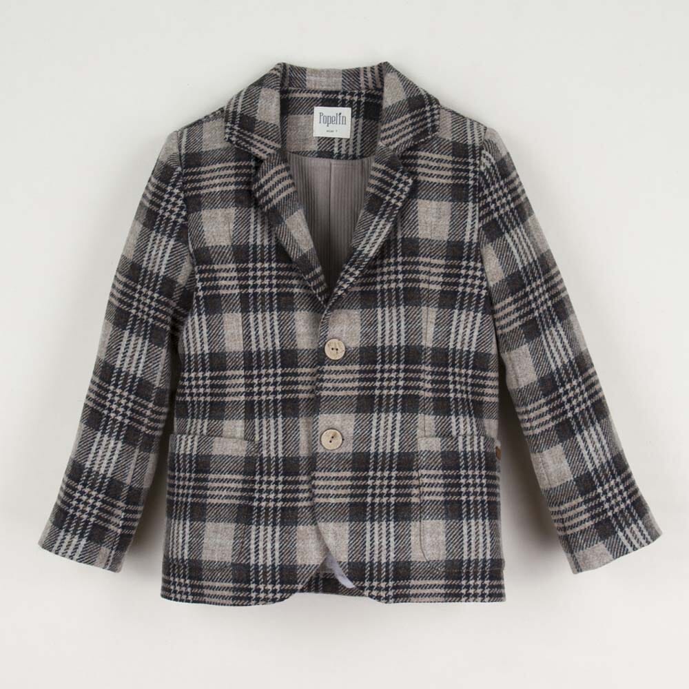 Brown Plaid Blazer with Pockets - Mack & Harvie