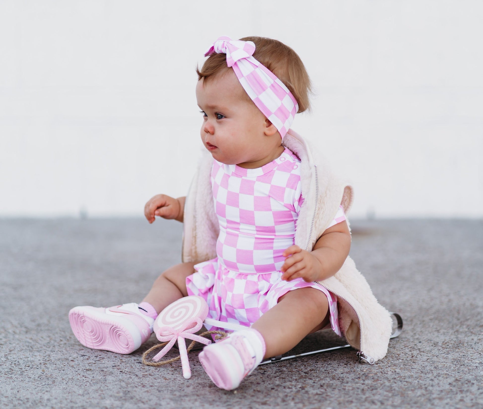 BUBBLEGUM CHECKERS DREAM BODYSUIT DRESS - Mack & Harvie