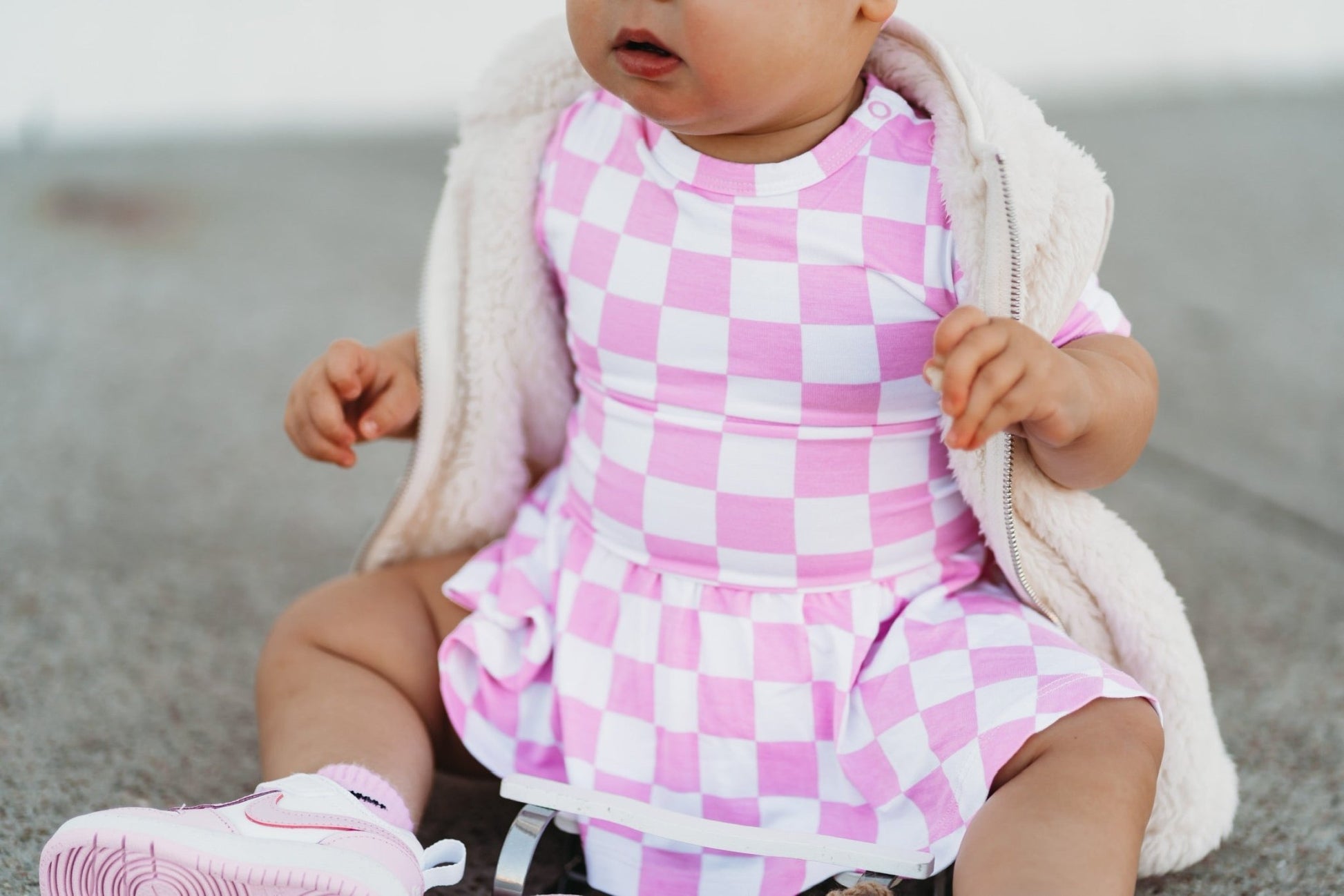 BUBBLEGUM CHECKERS DREAM BODYSUIT DRESS - Mack & Harvie