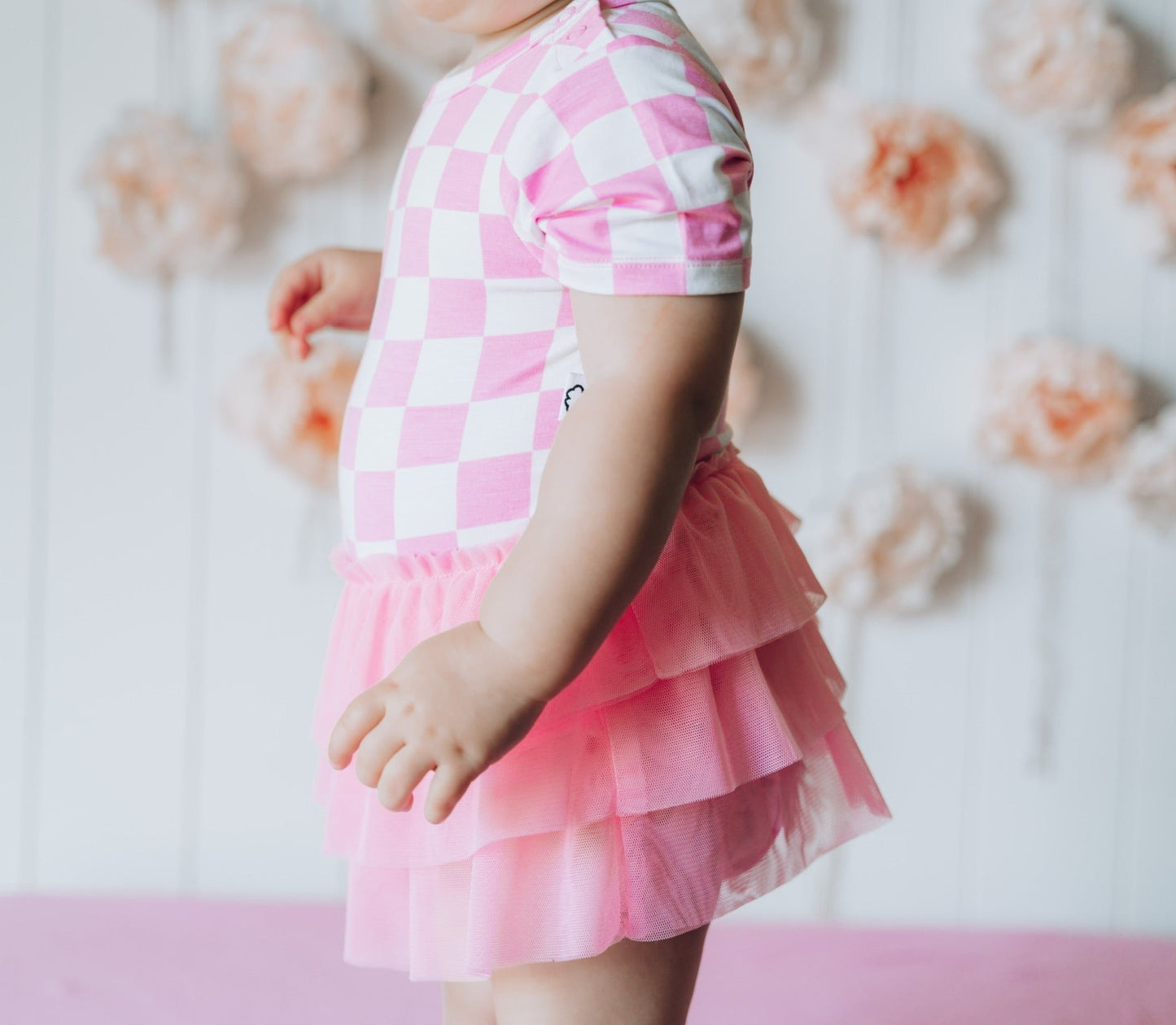 BUBBLEGUM CHECKERS DREAM TUTU BODYSUIT DRESS - Mack & Harvie