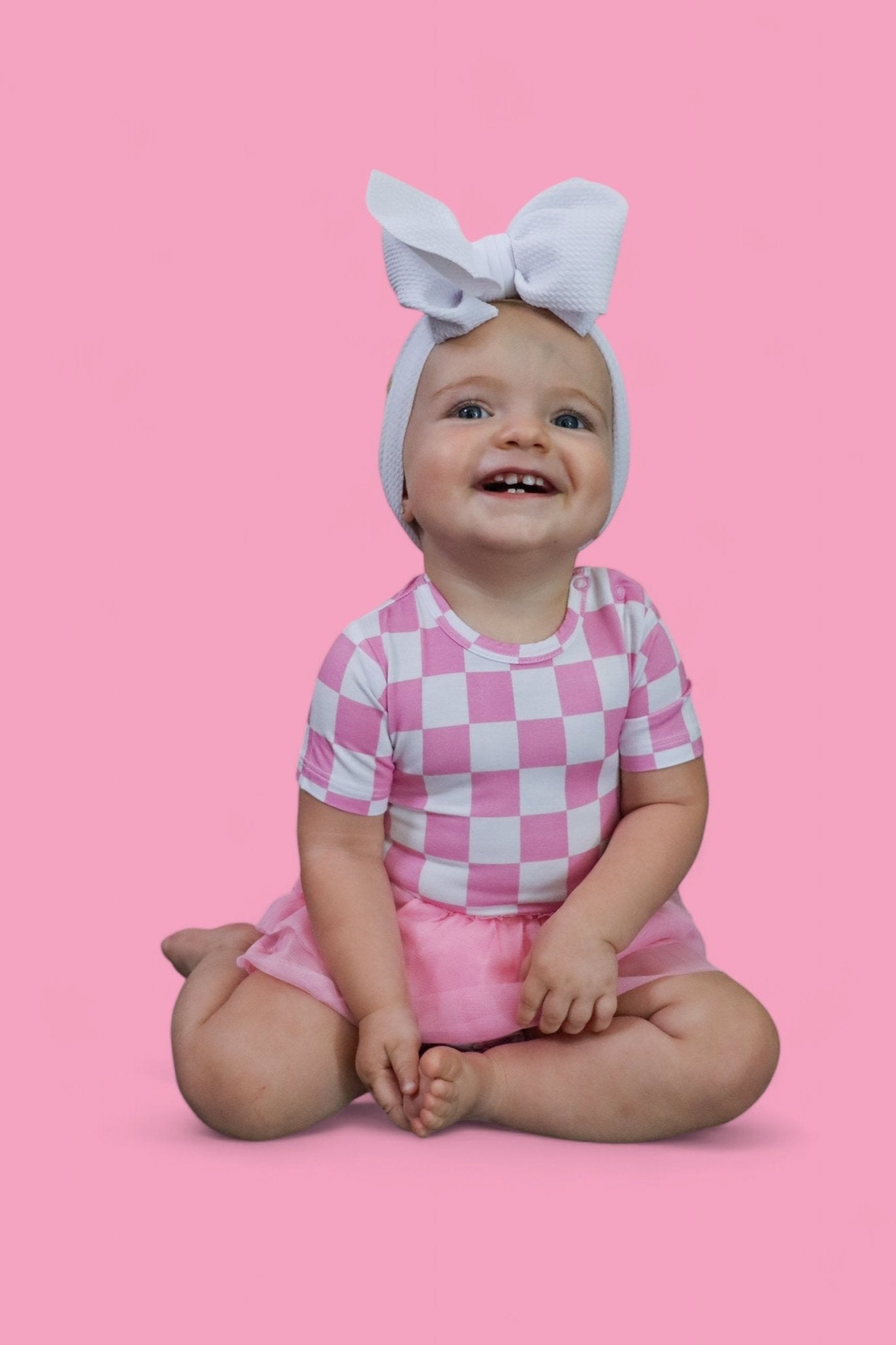 BUBBLEGUM CHECKERS DREAM TUTU BODYSUIT DRESS - Mack & Harvie